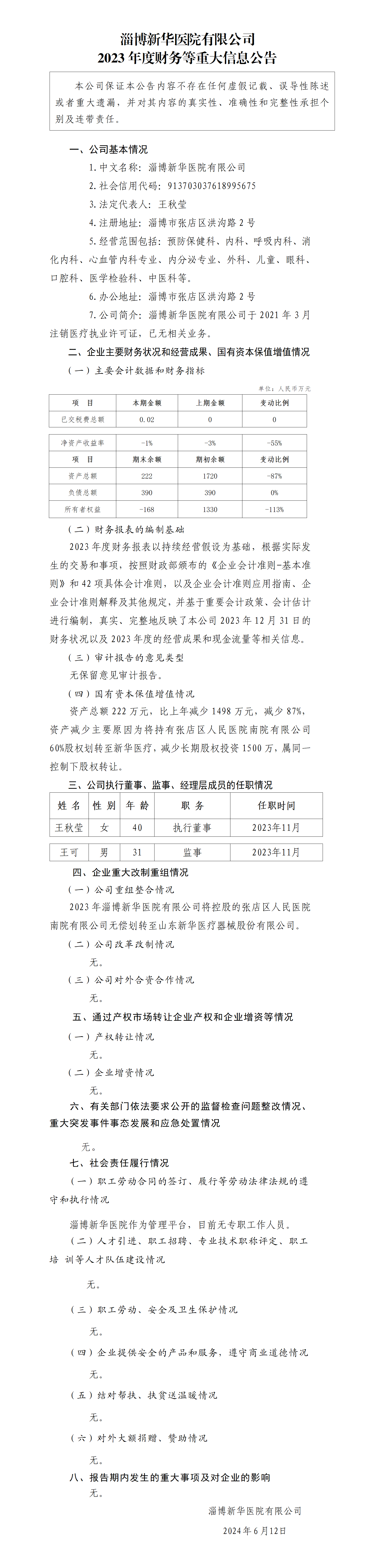 14.淄博pg电子游戏app医院有限公司2023年度财务等重大信息公告_01.png