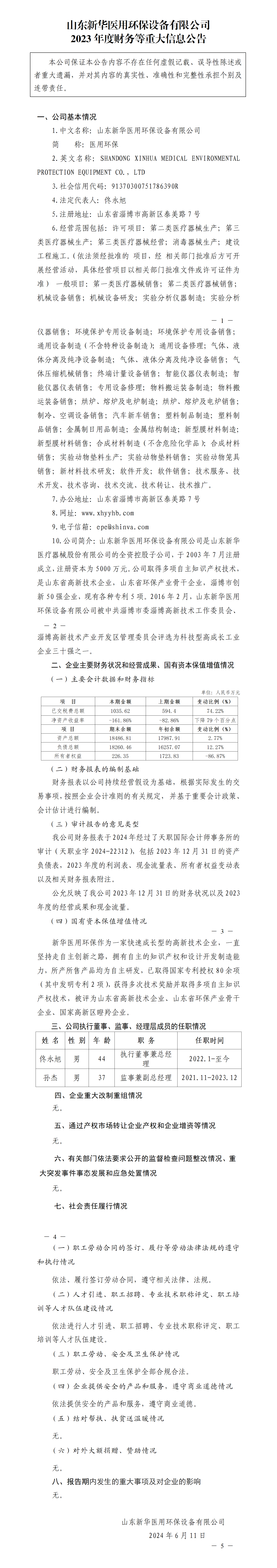 40.山东pg电子游戏app医用环保设备有限公司2023年度财务等重大信息公告_01.png